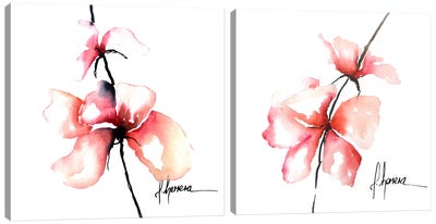 Bold Floral Diptych Canvas Art Print - Leticia Herrera