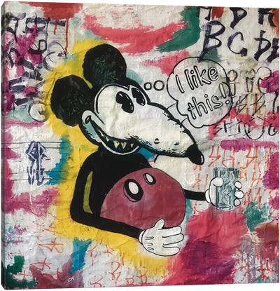 A Bubble Rat Canvas Art Print - Mickey Mouse