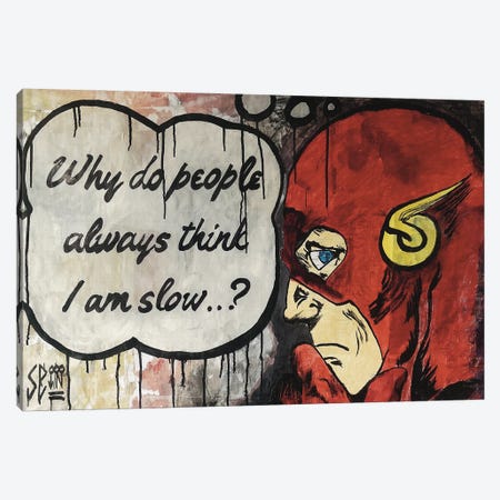 The Fastest Man On Earth Canvas Print #CIC130} by Cicero Spin Canvas Wall Art