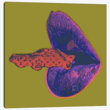 Julie Schreiber Canvas Wall Decor Prints - Louis Vuitton Pink Glitter Lips ( Fashion > Fashion Brands > Louis Vuitton art) - 40x26 in