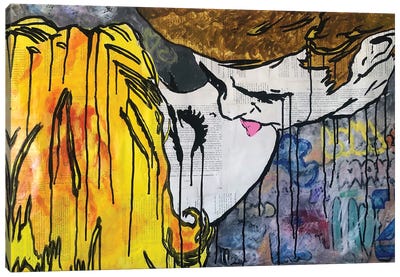 Two In Love Canvas Art Print - Similar to Roy Lichtenstein
