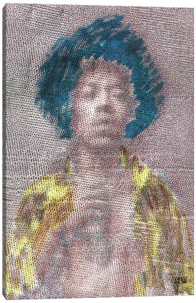 Jimi Hendrix Abstract Portrait Canvas Art Print - Jimi Hendrix