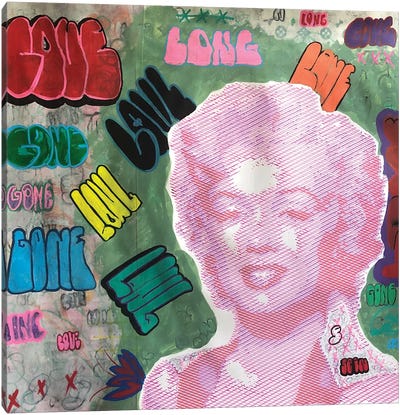 Marilyn Monroe Pink Andy Warhol Graffiti Tags Throw Ups Canvas Art Print - Similar to Andy Warhol