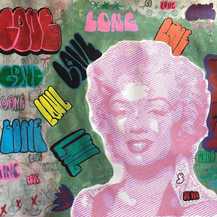 Marilyn Monroe Pink Andy Warhol Graffiti Tags Throw Ups