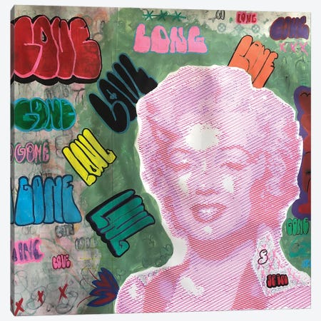 Marilyn Monroe Pink Andy Warhol Graffiti Tags Throw Ups Canvas Print #CIC61} by Cicero Spin Canvas Artwork