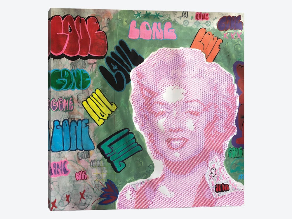 Marilyn Monroe Pink Andy Warhol Graffiti Tags Throw Ups by Cicero Spin 1-piece Canvas Print