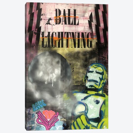 Comics Ball Lightning Ironman Graffiti Throwup Canvas Print #CIC96} by Cicero Spin Canvas Art