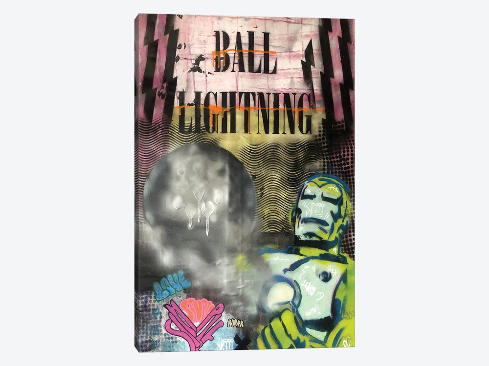 Comics Ball Lightning Ironman Graffiti Throwup by Cicero Spin 1-piece Canvas Print