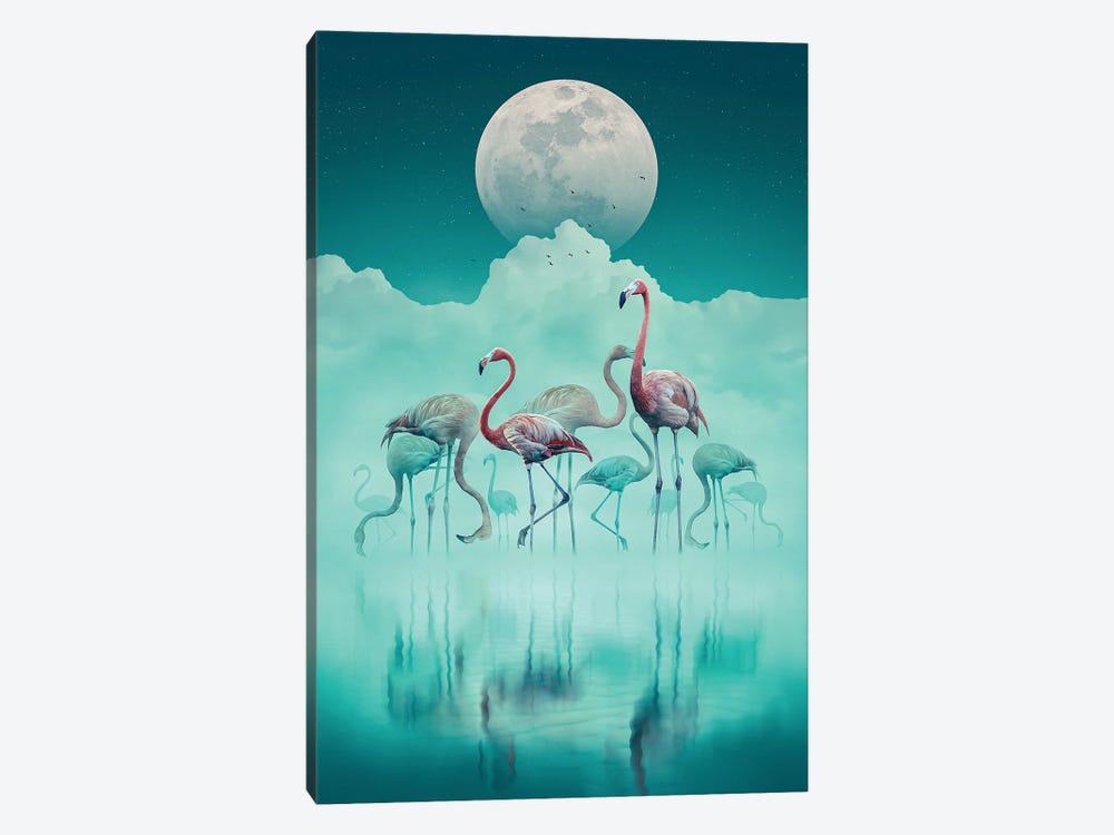Flamingos In The Mist by Adam Cousins 1-piece Canvas Print
