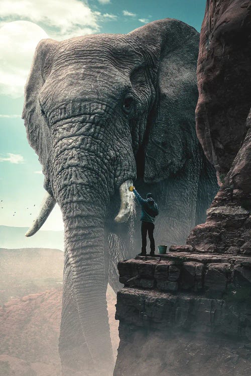 Giant Elephant Art Print by Adam Cousins