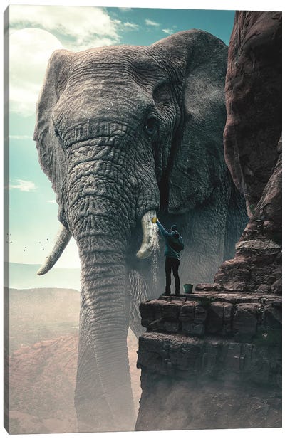 Giant Elephant Canvas Art Print - Adam Cousins