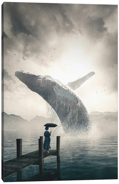 Giant Whale Canvas Art Print - Adam Cousins
