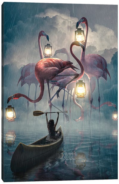 Uncharted Waters Canvas Art Print - Flamingo Art