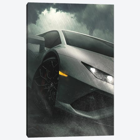 Lamborghini In The Rain Canvas Print #CID63} by Adam Cousins Canvas Art Print