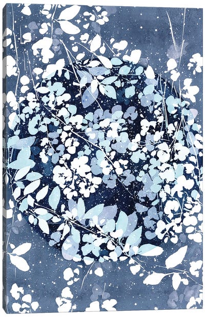New Moon Snow Canvas Art Print - CreativeIngrid