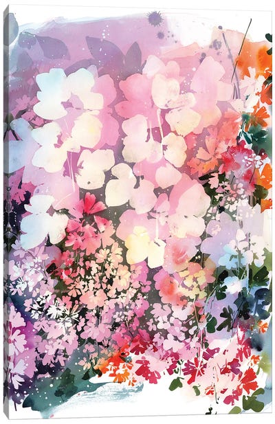 Pink Dusk Garden Canvas Art Print - CreativeIngrid