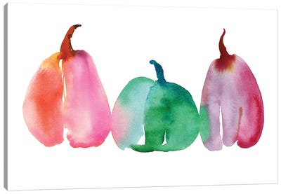Rainbow Pumpkins Canvas Art Print - CreativeIngrid