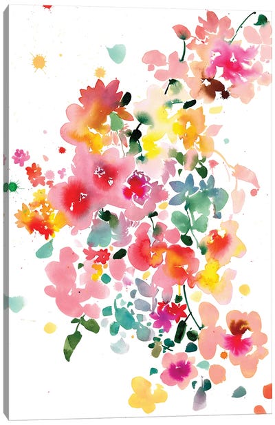 Floral Bustle Canvas Art Print - CreativeIngrid