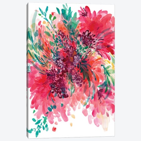 Floral Fearless Canvas Print #CIG17} by CreativeIngrid Canvas Wall Art