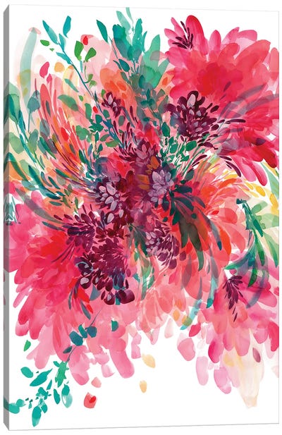 Floral Fearless Canvas Art Print - CreativeIngrid