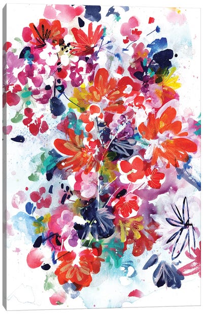 Floral Fireworks Canvas Art Print - CreativeIngrid