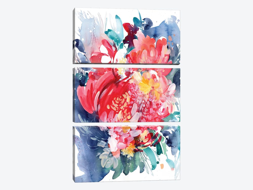 Floral Hug by CreativeIngrid 3-piece Canvas Print