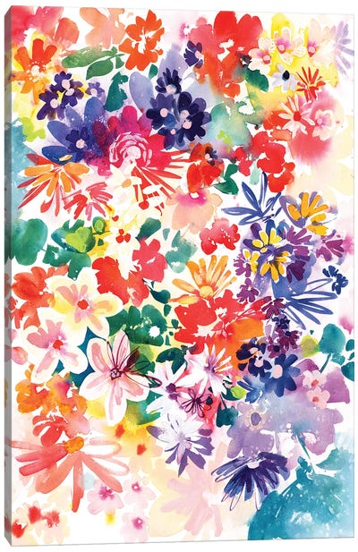 Garden In Bloom Canvas Art Print - Floral & Botanical Patterns