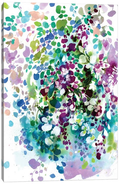 Petals And Leaves Canvas Art Print - Patterns