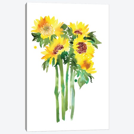 Sunflowers Canvas Print #CIG38} by CreativeIngrid Canvas Art Print
