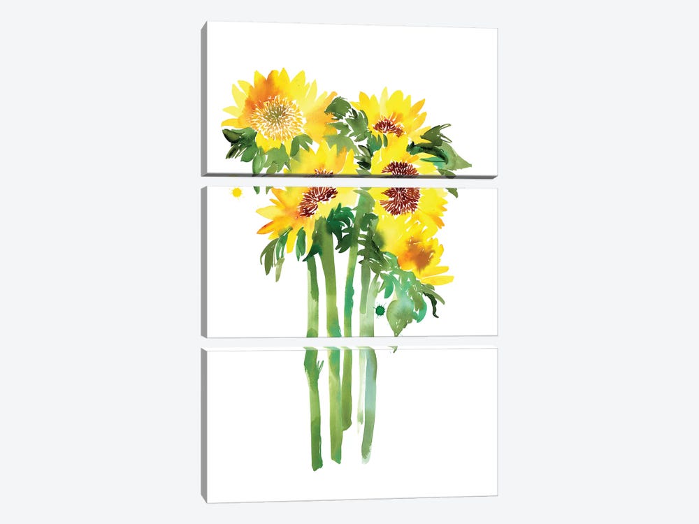 Sunflowers by CreativeIngrid 3-piece Canvas Artwork