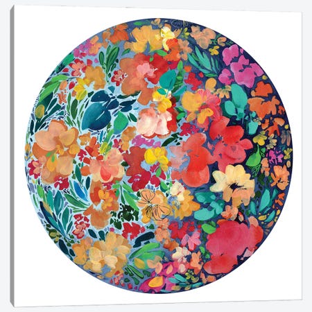 Floral Eclipse Canvas Print #CIG55} by CreativeIngrid Canvas Wall Art