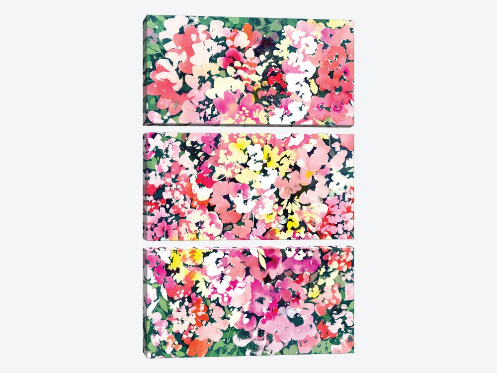 Floral Immersion by CreativeIngrid 3-piece Art Print