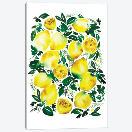 Lemons Canvas Print #CIG64} by CreativeIngrid Art Print