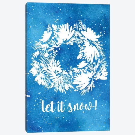 Let It Snow Card Canvas Print #CIG65} by CreativeIngrid Canvas Print
