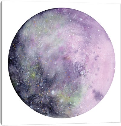 Silver Pink Moon Canvas Art Print - CreativeIngrid
