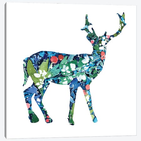 Christmas Reindeer Canvas Print #CIG89} by CreativeIngrid Canvas Art