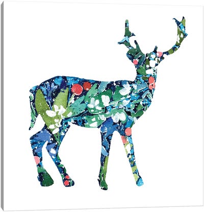 Christmas Reindeer Canvas Art Print - CreativeIngrid