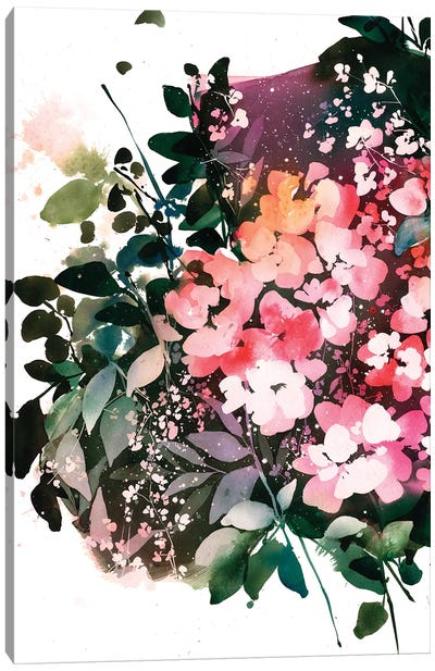 Floral Night Canvas Art Print - CreativeIngrid