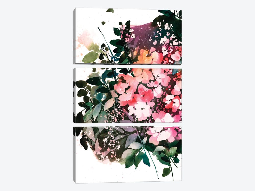 Floral Night by CreativeIngrid 3-piece Art Print
