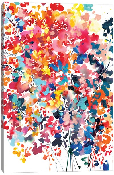 Floral Storm Canvas Art Print - CreativeIngrid