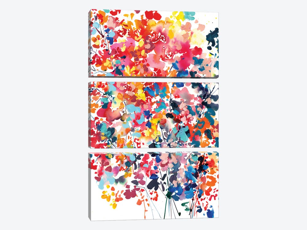 Floral Storm by CreativeIngrid 3-piece Canvas Wall Art