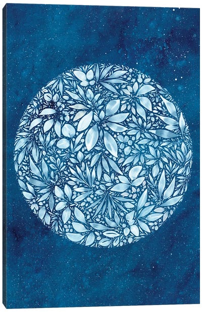 Full Snow Moon Canvas Art Print - CreativeIngrid