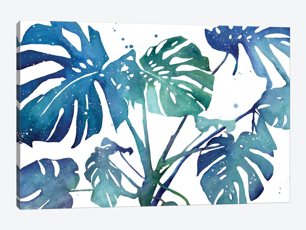 Giant Blue Monstera by CreativeIngrid 1-piece Canvas Wall Art