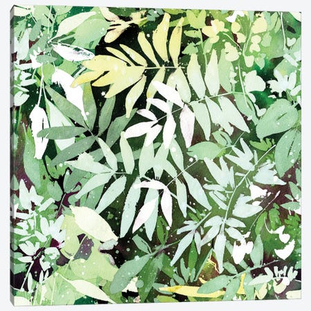 Green Garden Pattern Canvas Print #CIG99} by CreativeIngrid Canvas Print