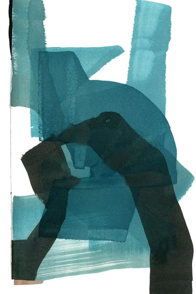 Layered Teal Abstract Forms