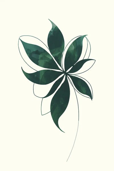 cartissi - Canvas Prints: Leafy Elegance In Watercolor Brushstrokes by cartissi