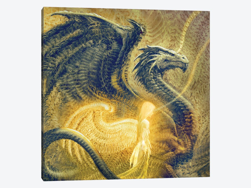 Angel And Dragon by Ciruelo 1-piece Canvas Art Print