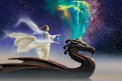 Cosmic Dragon by Ciruelo canvas print