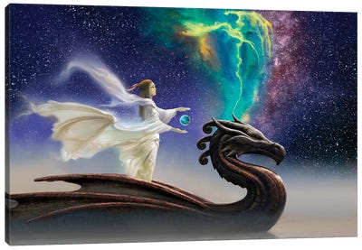 Cosmic Dragon Canvas Art Print - Dragon Art