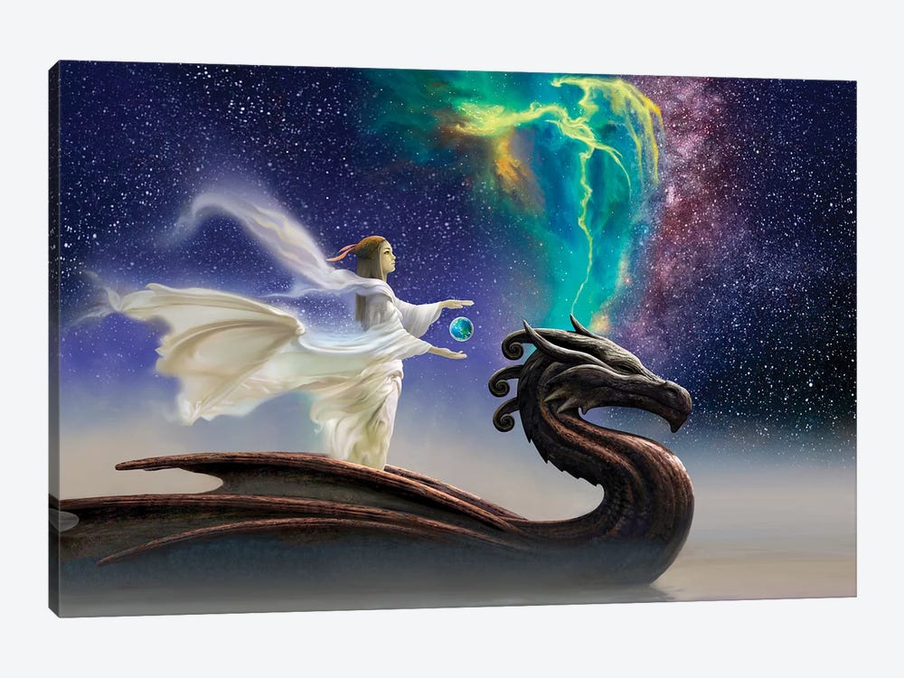 Cosmic Dragon by Ciruelo 1-piece Canvas Print